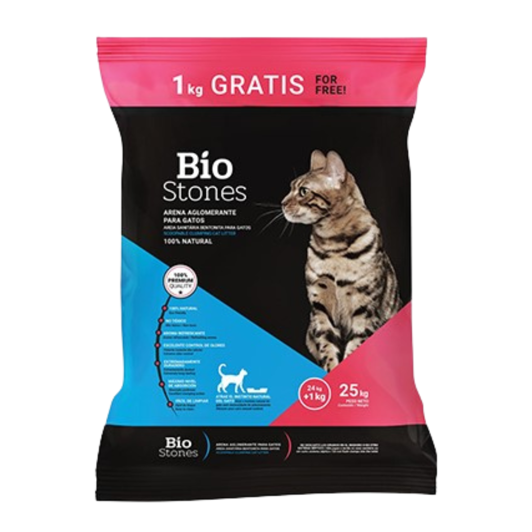 Bio Stones Arena Premium para Gato 24Kg +1Kg Gratis